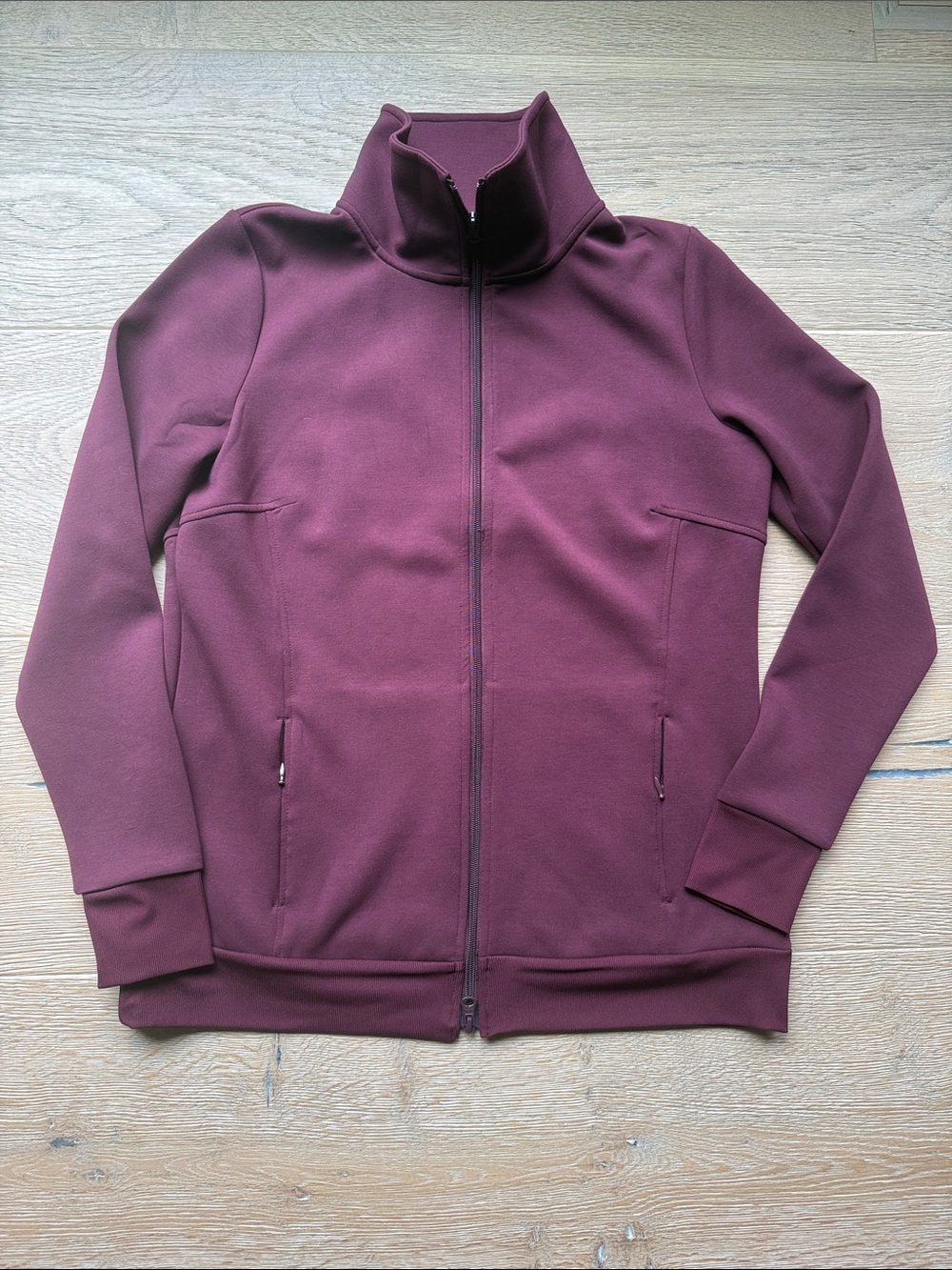 T by Talbots Full-Zip Track Jacket | Bordeaux Maroon | Size M